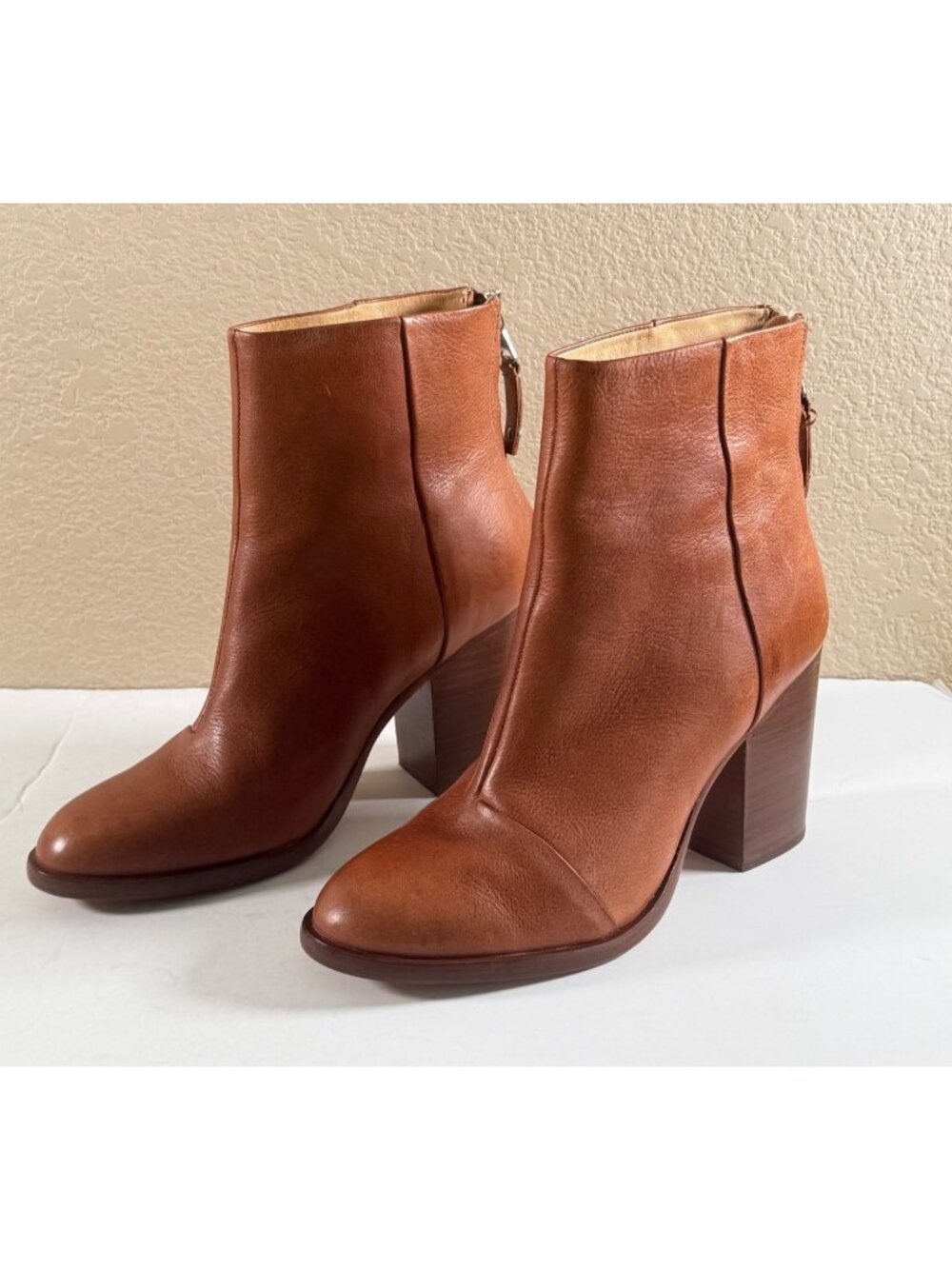 RAG & BONE Ashby Ankle Leather Bootie Brown Made in Italy